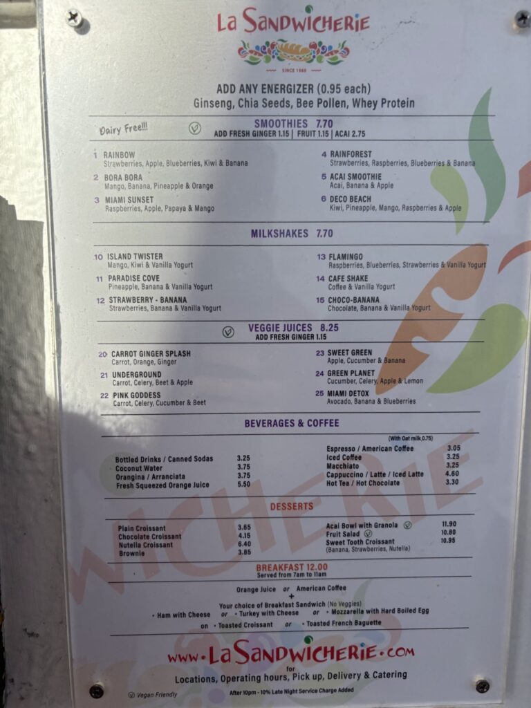 La Sandwicherie Miami Beach Menu 6